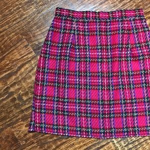 Vintage Plaid Tartan Pink Mini Skirt Sheath